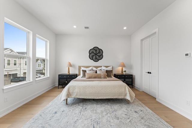 819 Dorothy St Unit B, Houston, TX 77008 - bedroom featuring light wood finished floors, recessed lighting, and baseboards