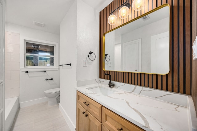 1931 Chaparral Dr, Houston, TX 77043 - full bathroom with vanity, baseboards, and toilet