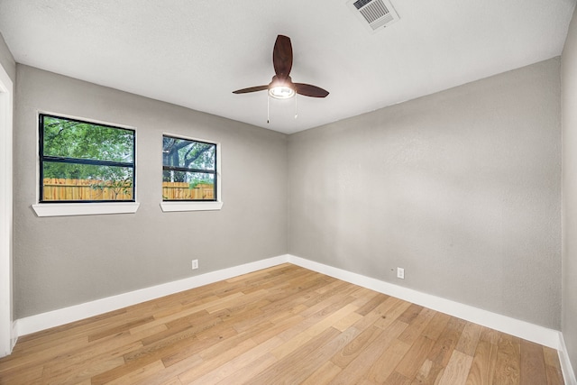 1931 Chaparral Dr, Houston, TX 77043 - spare room featuring baseboards, ceiling fan, and light wood-type flooring