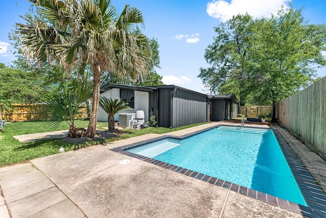 1931 Chaparral Dr, Houston, TX 77043 - view of pool featuring a fenced backyard, a patio area, and central AC