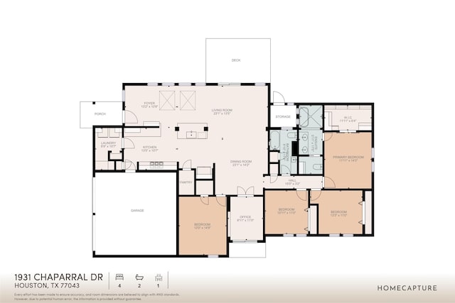 1931 Chaparral Dr, Houston, TX 77043 - floor plan / room layout