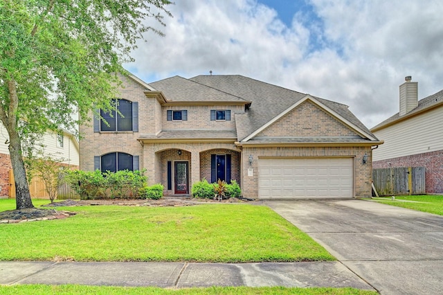 1752 Cypress Meadows Dr, Dickinson, TX 77539 - view of front of property with brick siding, a garage, and driveway