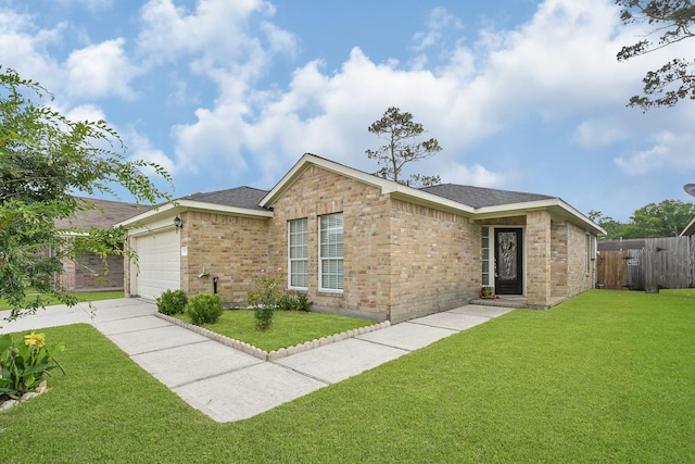 3902 Cary Creek Dr, Baytown, TX 77521 - view of front of home featuring brick siding, a garage, concrete driveway, and a shingled roof