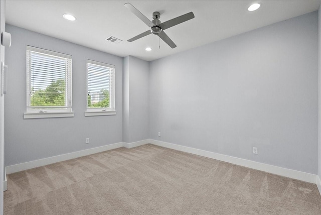 2607 Mcilhenny St, Houston, TX 77004 - carpeted spare room with ceiling fan, recessed lighting, and baseboards