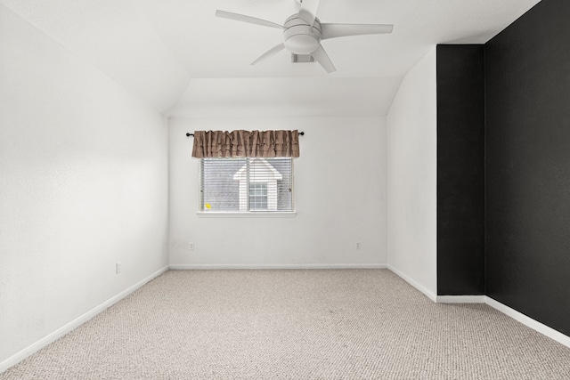 3815 Griffin Ln, Missouri City, TX 77459 - carpeted empty room with lofted ceiling, ceiling fan, and baseboards