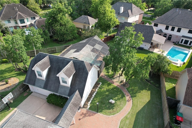 3815 Griffin Ln, Missouri City, TX 77459 - aerial view of residential area featuring a pool
