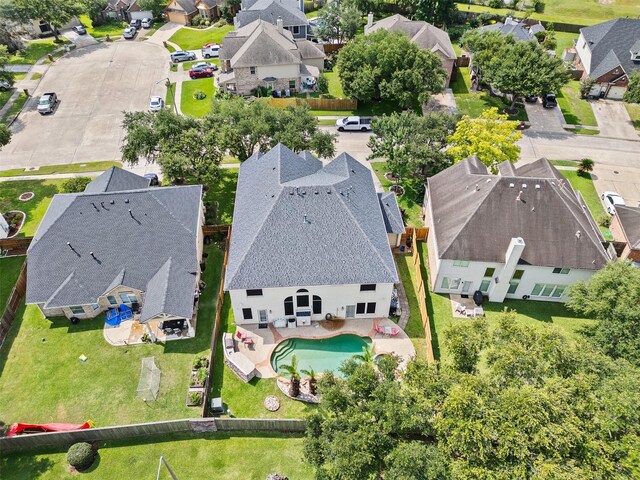 1012 Walnut Pointe, League City, TX 77573 - aerial view of residential area featuring a pool area