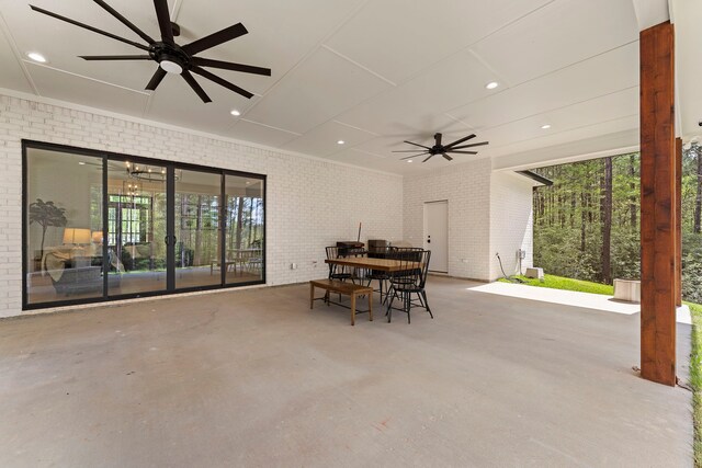 567 Lonestar Rd, Huntsville, TX 77340 - view of patio with a ceiling fan and outdoor dining space