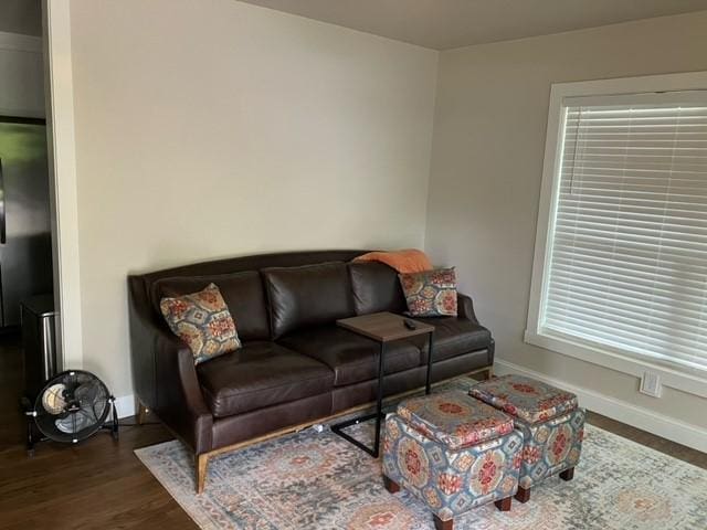 204 E Dry St, San Saba, TX 76877 - living area featuring wood finished floors and baseboards