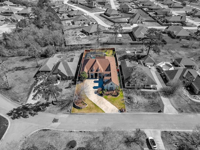 12722 Longmire Way, Conroe, TX 77304 - aerial perspective of suburban area with property parcel outlined