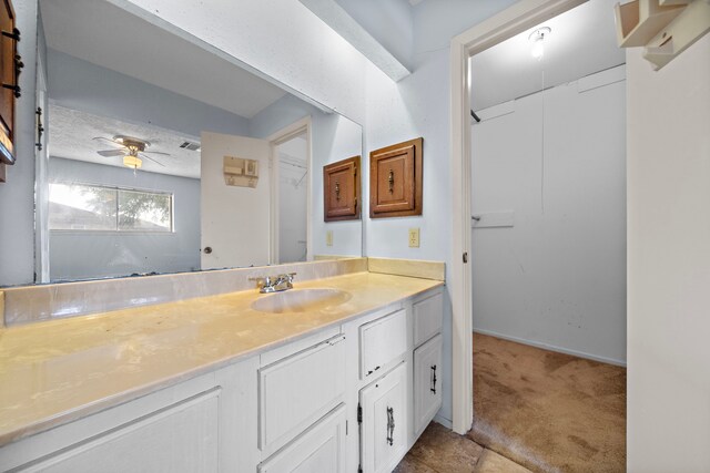 1639 Castle Creek Dr, Missouri City, TX 77489 - bathroom with vanity and ceiling fan