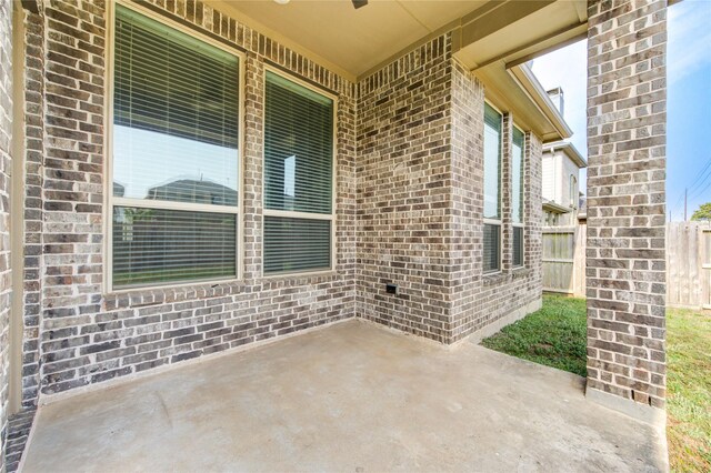 28418 Asher Falls Ln, Fulshear, TX 77441 - view of patio / terrace featuring a ceiling fan