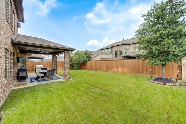 11702 Twin Creeks Hill Dr, Cypress, TX 77433 - view of yard with a patio area and ceiling fan