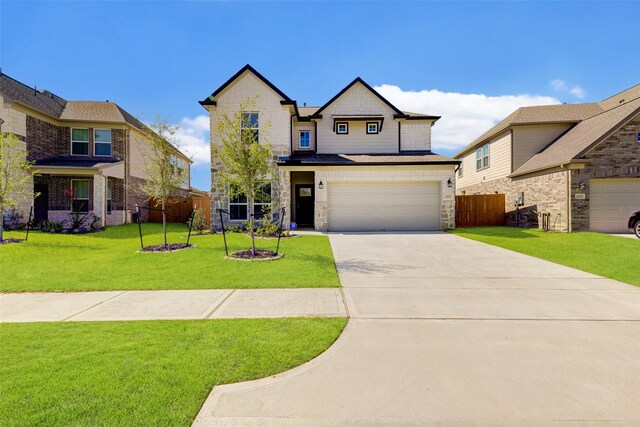 21430 Costalinda Dr, Cypress, TX 77433 - craftsman house with stone siding, an attached garage, and driveway