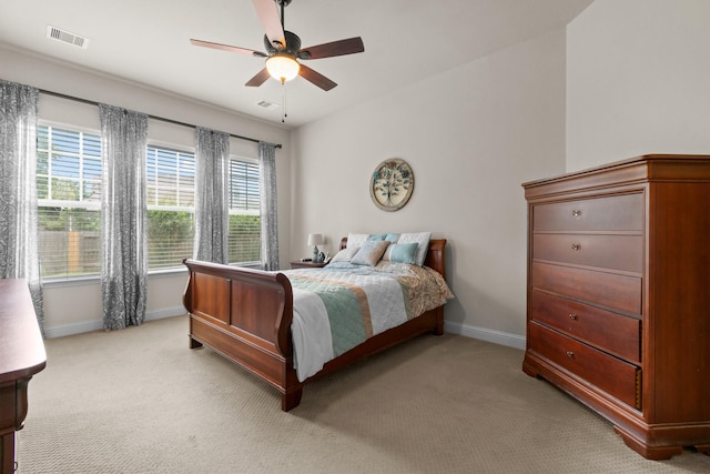 122 Cherry Oak Ln, Montgomery, TX 77316 - bedroom featuring baseboards, light colored carpet, and ceiling fan