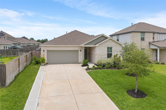 5732 Palm Flower Dr, Montgomery, TX 77316 - view of front facade with brick siding, a garage, driveway, and roof with shingles