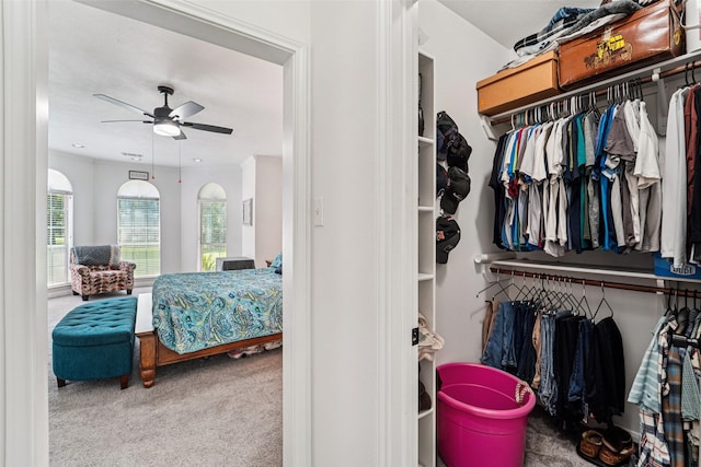21885 Lost Mdw, New Caney, TX 77357 - carpeted bedroom with ceiling fan