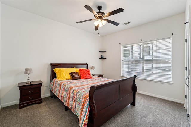 21885 Lost Mdw, New Caney, TX 77357 - bedroom featuring carpet flooring, baseboards, and ceiling fan
