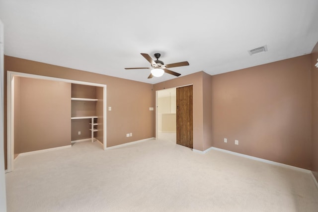 718 Presley Way, Sugar Land, TX 77479 - unfurnished bedroom featuring light colored carpet, baseboards, a closet, and a ceiling fan