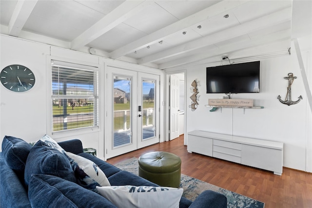 512 Surf Dr, Freeport, TX 77541 - living room featuring french doors and wood finished floors