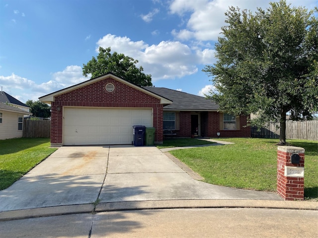 7706 Cloverlake Ct, Houston, TX 77040 - ranch-style house featuring brick siding, a garage, and driveway