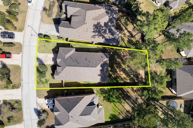 121 N Cadence Hills Loop, Conroe, TX 77318 - aerial view of residential area featuring property boundaries highlighted