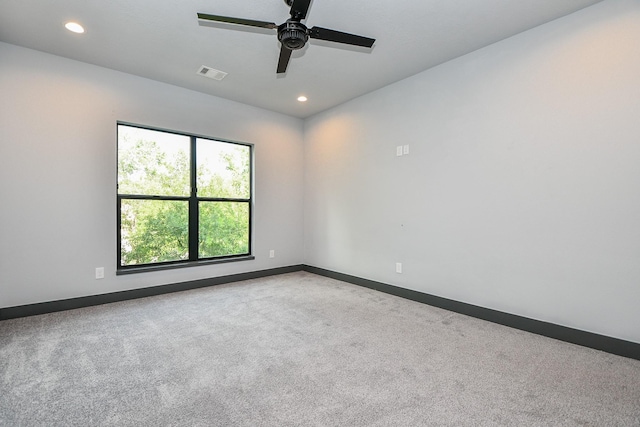 11007 Olde Mint House Ln, Tomball, TX 77375 - empty room with carpet floors, ceiling fan, recessed lighting, and baseboards
