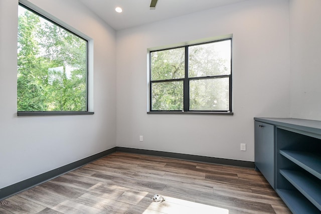 11007 Olde Mint House Ln, Tomball, TX 77375 - spare room with plenty of natural light, recessed lighting, wood finished floors, and baseboards