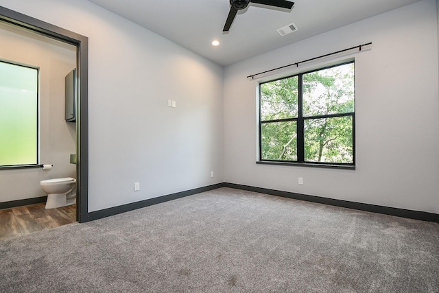 11007 Olde Mint House Ln, Tomball, TX 77375 - carpeted spare room with a ceiling fan, baseboards, and recessed lighting