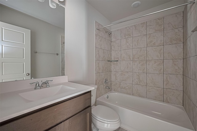 27227 Blue Pool Dr, Katy, TX 77493 - full bathroom with vanity, toilet, and washtub / shower combination