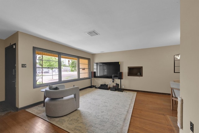 2009 Lamar Dr, Pasadena, TX 77502 - living room with hardwood / wood-style flooring and baseboards