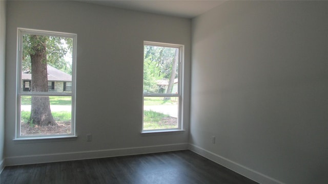 336 Autumn Ln, Livingston, TX 77351 - spare room with healthy amount of natural light, baseboards, and dark wood finished floors
