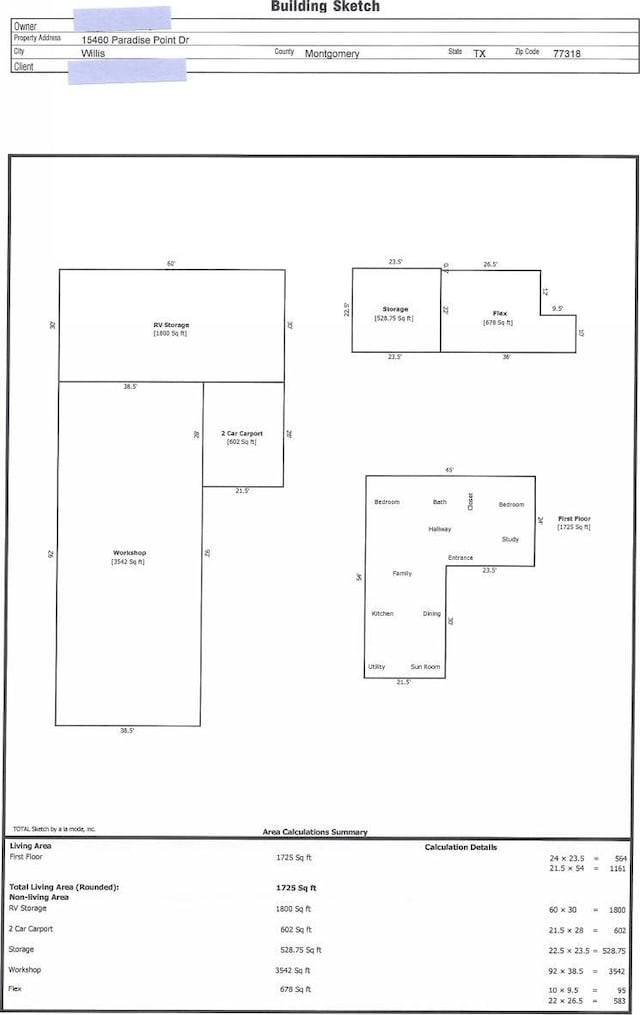 15460 Paradise Point Dr, Willis, TX 77318 - property floor plan