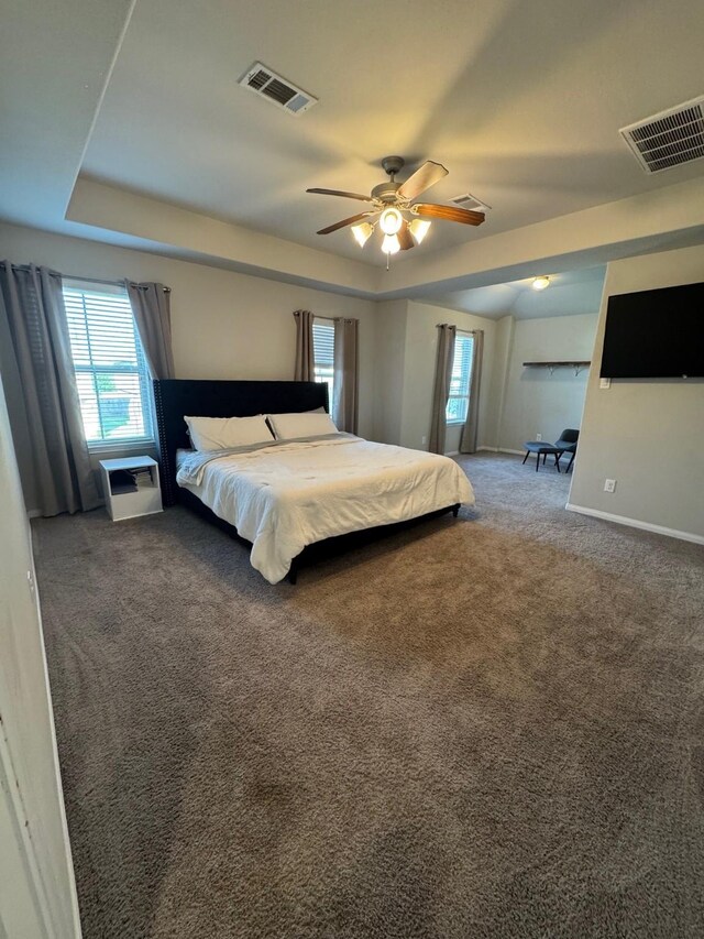 1938 Acaciawood Way, Houston, TX 77051 - bedroom with multiple windows, carpet, baseboards, and ceiling fan