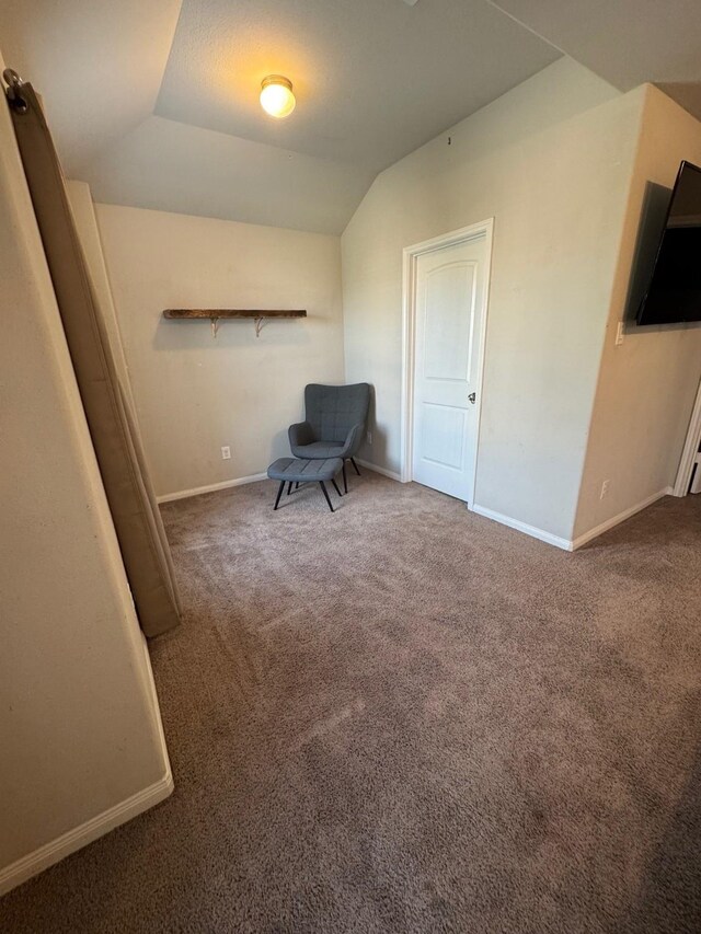 1938 Acaciawood Way, Houston, TX 77051 - sitting room with carpet, vaulted ceiling, and baseboards