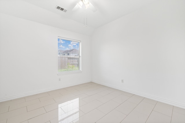 10323 Otter Cir, Baytown, TX 77523 - spare room with ceiling fan, baseboards, and light tile patterned floors
