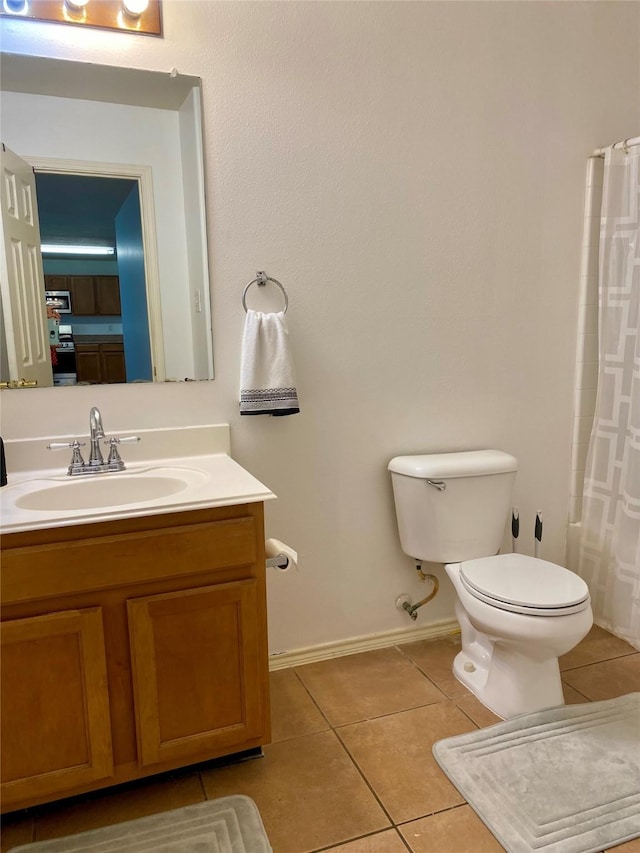 19042 Yaupon Ranch Dr, Cypress, TX 77433 - full bathroom featuring tile patterned floors, vanity, and a shower with shower curtain