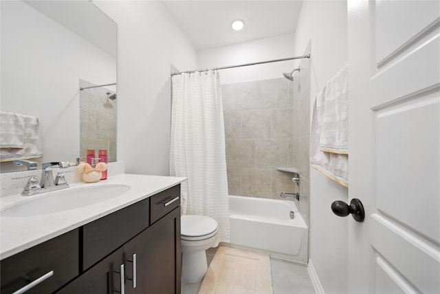 18011 Brazos River Cir, Cypress, TX 77433 - full bath with vanity, shower / bath combo, toilet, and tile patterned flooring