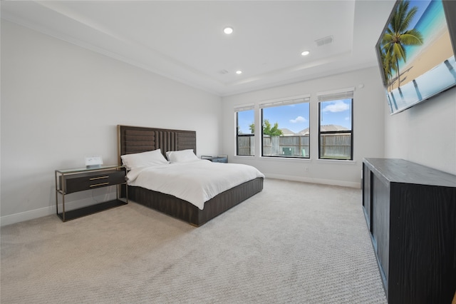 18011 Brazos River Cir, Cypress, TX 77433 - bedroom featuring baseboards, light colored carpet, and recessed lighting