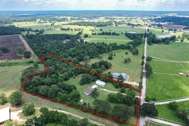 1137 Jones Rd, New Waverly, TX 77358 - aerial view of sparsely populated area with property parcel outlined