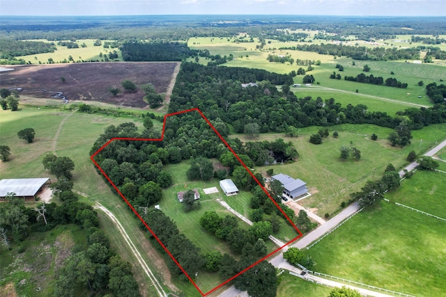 1137 Jones Rd, New Waverly, TX 77358 - aerial view of sparsely populated area featuring property boundaries highlighted
