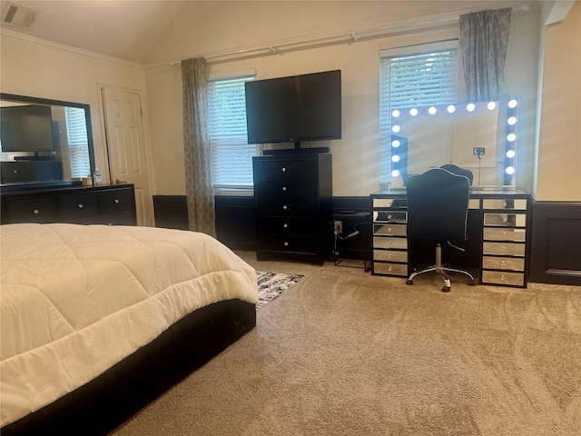12103 Moorcreek Dr, Houston, TX 77070 - carpeted bedroom with lofted ceiling and a desk