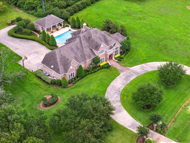 4911 Shiloh Lake Dr, Richmond, TX 77407 - view from above of property featuring a pool area