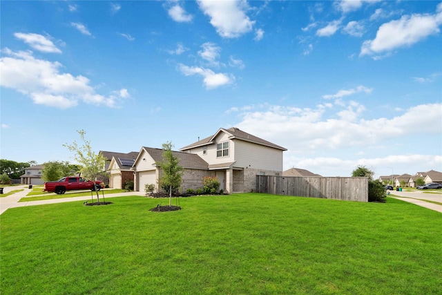 14611 Broadbury Pond Rd, Rosharon, TX 77583 - view of front of property with brick siding, driveway, a garage, and a residential view