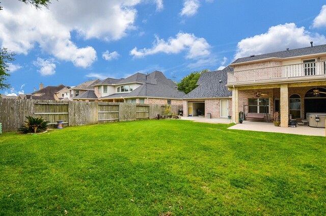 1511 Baldridge Ln, Katy, TX 77494 - view of yard with a patio area, ceiling fan, and a residential view