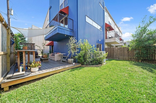 1716 W Dallas St Unit 11, Houston, TX 77019 - back of house with a balcony, a deck, and outdoor lounge area