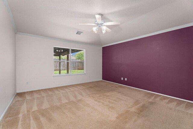 1910 Serenata Ln, Humble, TX 77396 - unfurnished room featuring carpet, ornamental molding, baseboards, and ceiling fan