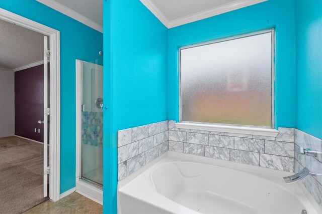 1910 Serenata Ln, Humble, TX 77396 - bathroom with a bath and crown molding