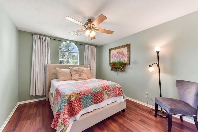 14222 Autumn Mist, Cypress, TX 77429 - bedroom with baseboards, wood finished floors, and a ceiling fan