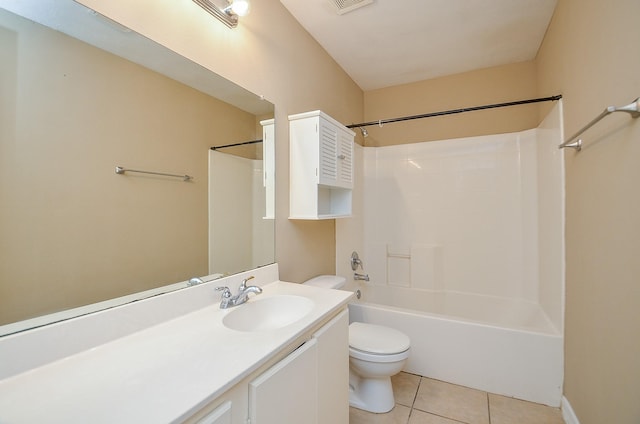 7811 Holly Berry Ct, Cypress, TX 77433 - full bath with toilet, tile patterned floors, vanity, and tub / shower combination